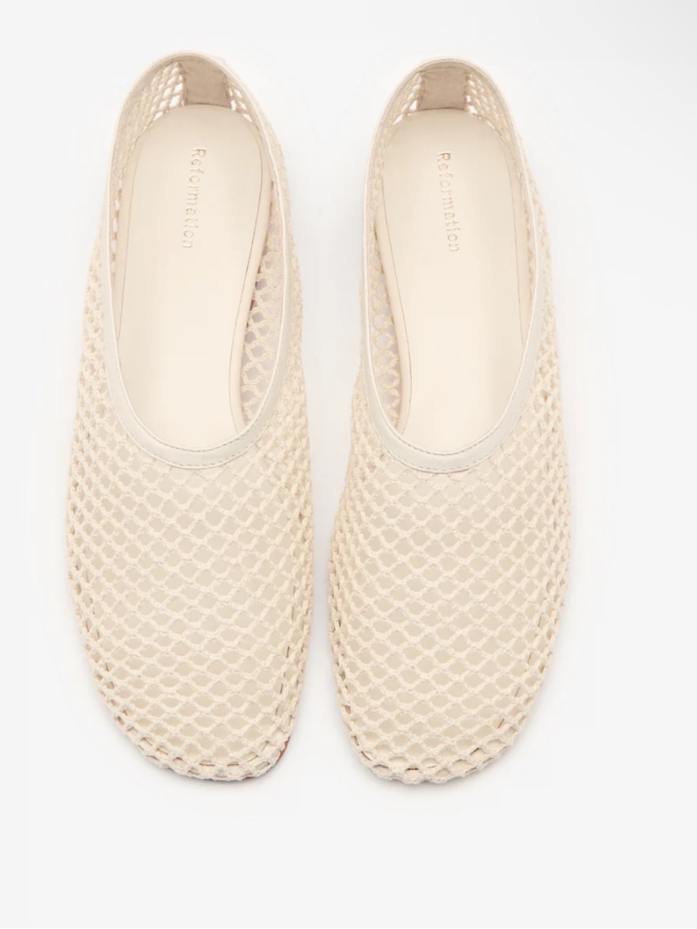 Reformation Britt Ballet Flat Ivory - Size 8.5